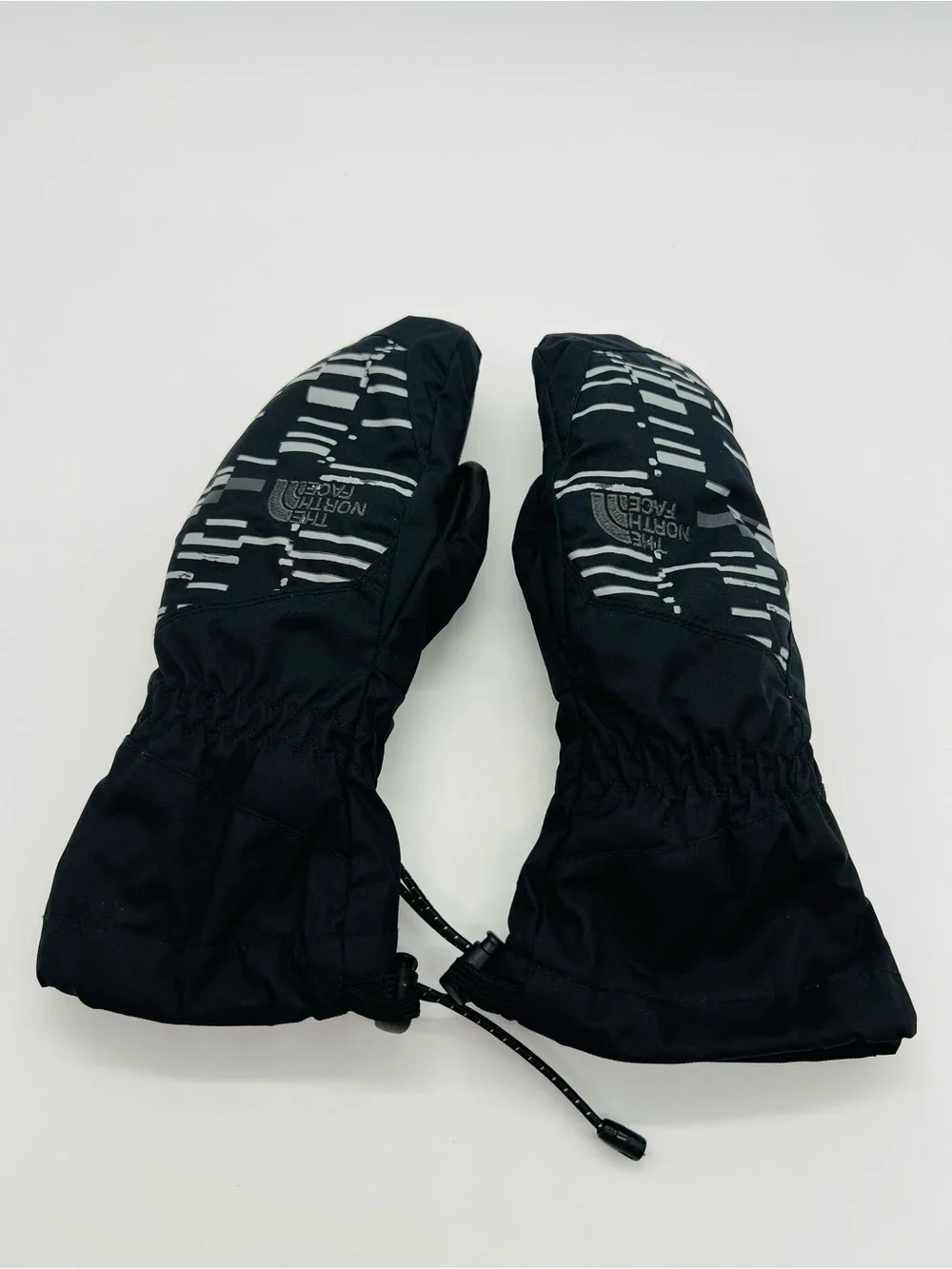 The North Face Black Mittens with Reflective Pattern Youth Small